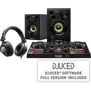 Hercules DJ Learning Kit DJControl InPulse 200 Controller, 15W Monitor Speakers, Sound-Isolating Headphones   Perfect for Aspiring DJs - 2 Decks Included High-quality Components for Great Experience