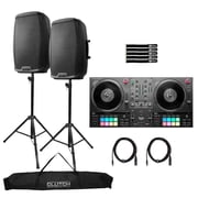 Hercules DJCONTROL INPULSE T7 2-Channel DJ Controller with 2 Gemini AS-2115BT Speakers Package
