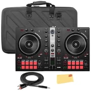 Hercules DJControl Inpulse 300 MK2 2-Channel DJ Controller Bundle with Case, TRS-to-RCA Breakout Cable, and Austin Bazaar Polishing Cloth