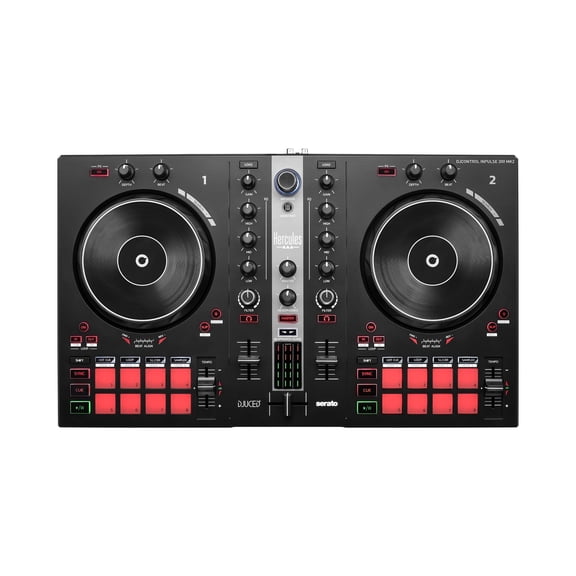 Hercules DJControl Inpulse 300 MK2 DJ Controller – 2-Deck USB DJ Mixer with Sound Card, 16 Pads | PC, Mac