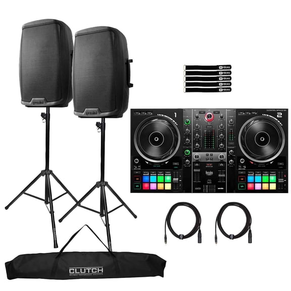 Hercules DJControl Inpulse 500 DJ Controller with (2) Gemini AS-2112BT Speakers Package