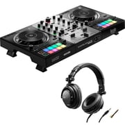 Hercules DJControl Inpulse 500 DJ Software Controller Limited Edition Silver Bundle with Hercules HDP DJ45 Closed-Back, Over-Ear DJ Headphones