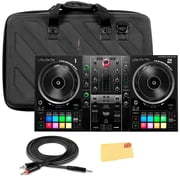 Hercules DJControl Inpulse 500 MK2 2-Channel DJ Controller Bundle with Case, TRS-to-RCA Breakout Cable, and Austin Bazaar Polishing Cloth