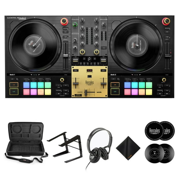 Hercules DJControl Inpulse T7 Premium Controller+Headphones+Laptop Stand Bundle