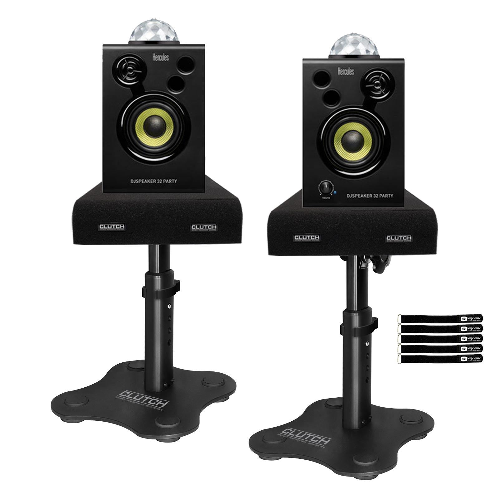 Hercules DJMonitor 32 Party 3" DJ Monitor Pair w/Party Lights with Desktop Stands Package