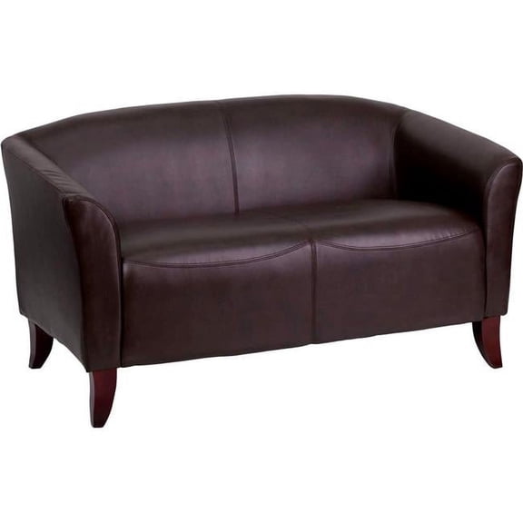 Hercules Imperial Series Leather Reception Loveseat - Brown