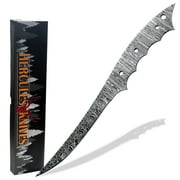 Hercules Knives Custom Hand Forged Damascus Steel Blank Blade Fillet Knife Fishing Knife Blade Damascus Blade Billet Handmade Knife Making Supply
