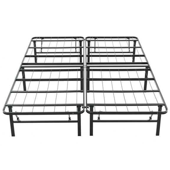 Hercules Folding Metal Bed Frame, 14 In Platform Mattress Foundation, Queen