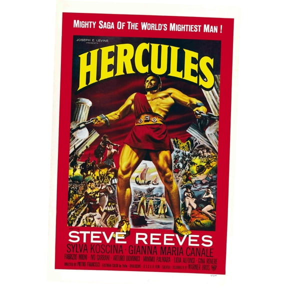 Hercules Movie Poster 12x16 Art Print on Metal Sign 12in x 16in Multi-Color Square Adults Z Posters