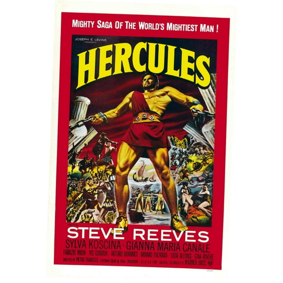 Hercules Movie poster Metal Sign 8inx 12in Art Print on Metal 8x12 Square Adults Best Posters