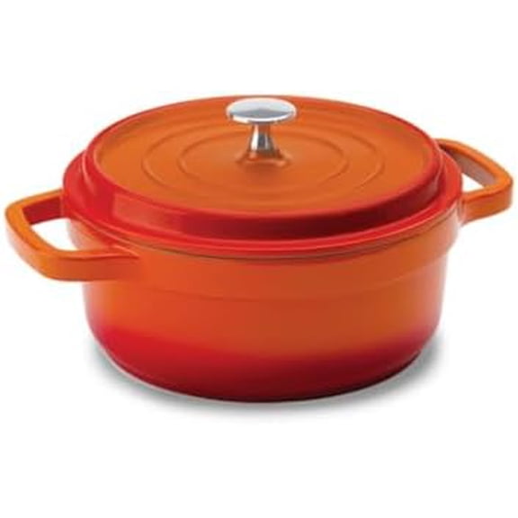 Hercules by Mundial, Cast-Aluminum Dutch Oven Pot with Lid & Handles, All Stove types, Oven-Safe Casserole Cookware with Nonstick Enamel, Orange 26L$$Home Decor, Kitchen, & Other