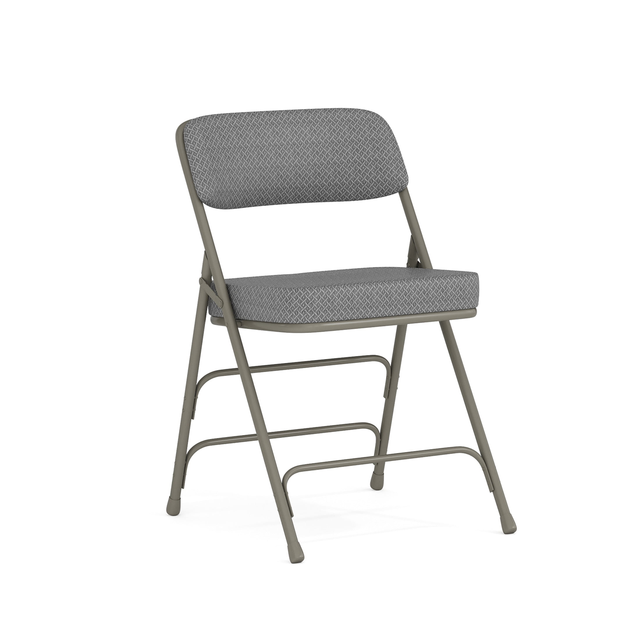 Set of 4 Hercules Gray Vinyl Padded Metal Folding Chairs