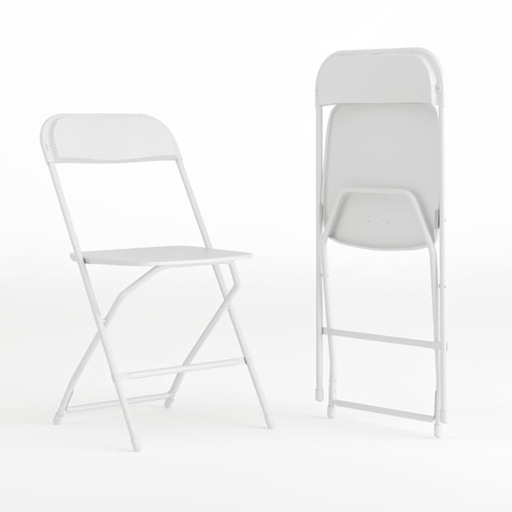 Flash Furniture Hercules Series Plastic Folding Event Chairs for Adults, Set of 2, White