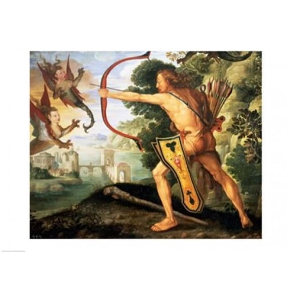 Hercules & The Stymphalian Birds 1600 Poster Print by Albrecht Durer - 24 x 18 in.