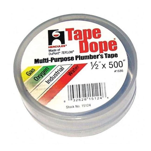 Hercules Pipe Thread Sealant Tape,1/2in W,500in L 15124