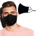 thumbnail image 1 of Hercules Washable Reusable Face Covering Mask with Adjustable Ear Loops & Nose Wire-3 Layer Mask with 2mm Built in Cotton Filter- Unisex Fits Most Adults and Teens (2Pack), 1 of 11