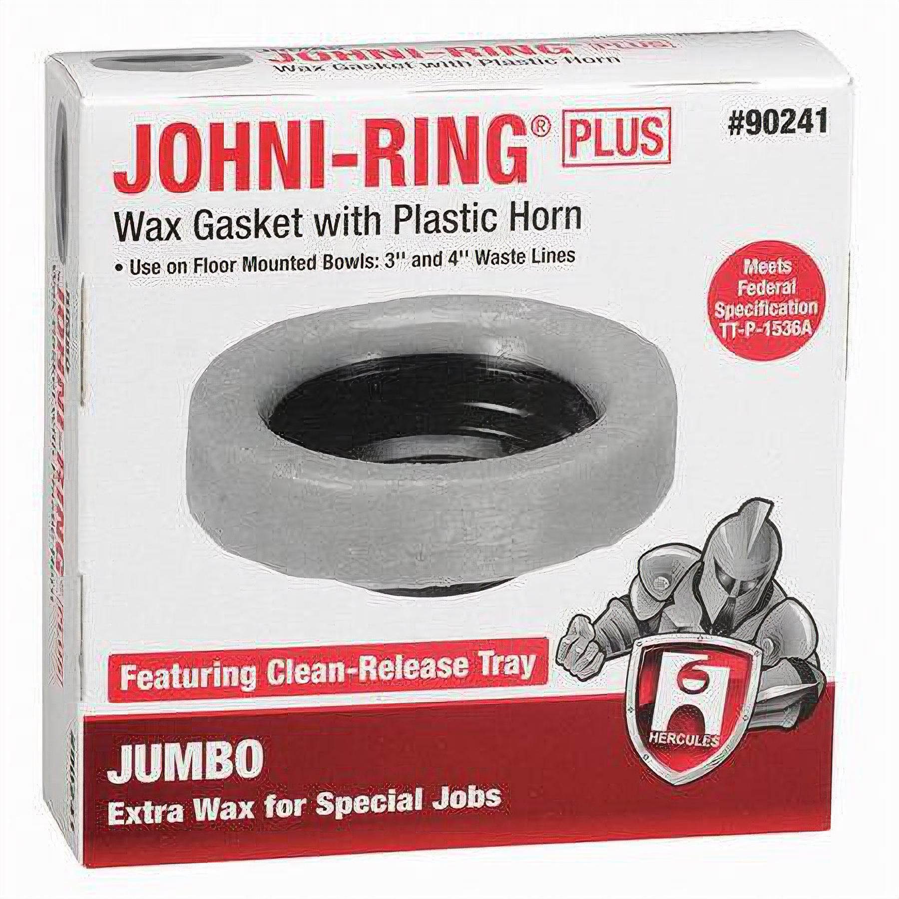 Hercules Wax Gasket Ring for Toilet Bowl, Gray, 3" - 4"