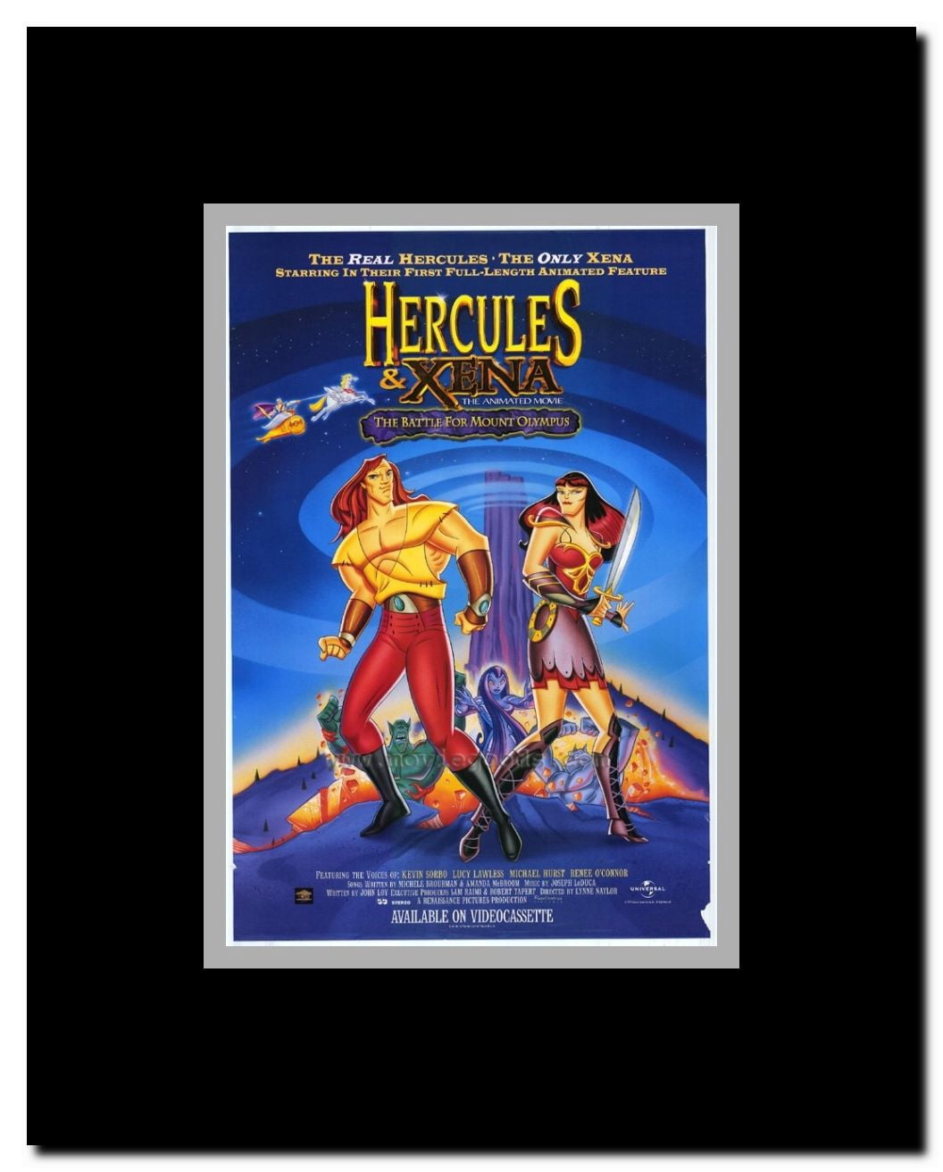 Hercules and Xena The Animated Movie The Battle For Mount Olympus Framed Movie Poster