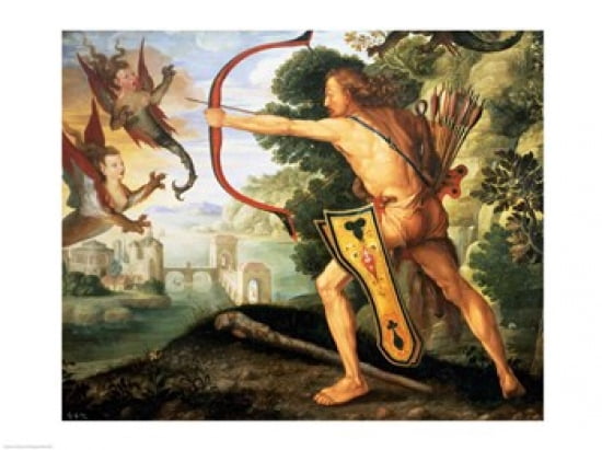 Hercules and the Stymphalian birds 1600 Canvas Art - Albrecht Durer (24 x 18)