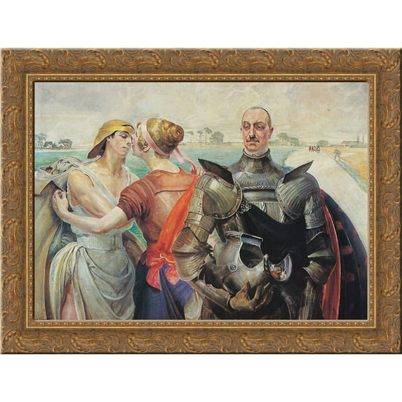 Hercules on the Crossroad 24x20 Gold Ornate Wood Framed Canvas Art by Malczewski, Jacek
