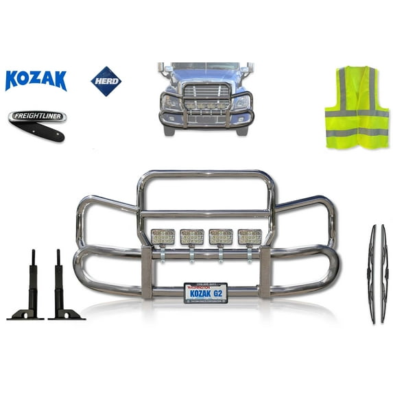 Herd 300 Freightliner Cascadia 115 125 2008-2019 Grille Deer Moose Brush Bumper Guard w/ Brackets