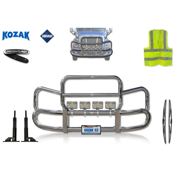 Herd 300 Freightliner Cascadia 115 125 2008-2019 Grille Deer Moose Brush Bumper Guard w/ Brackets
