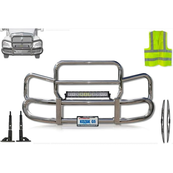 Herd 300 Compatible wit T680 2012-2021 Grille Deer Moose Brush Bumper Guard w/ Brackets