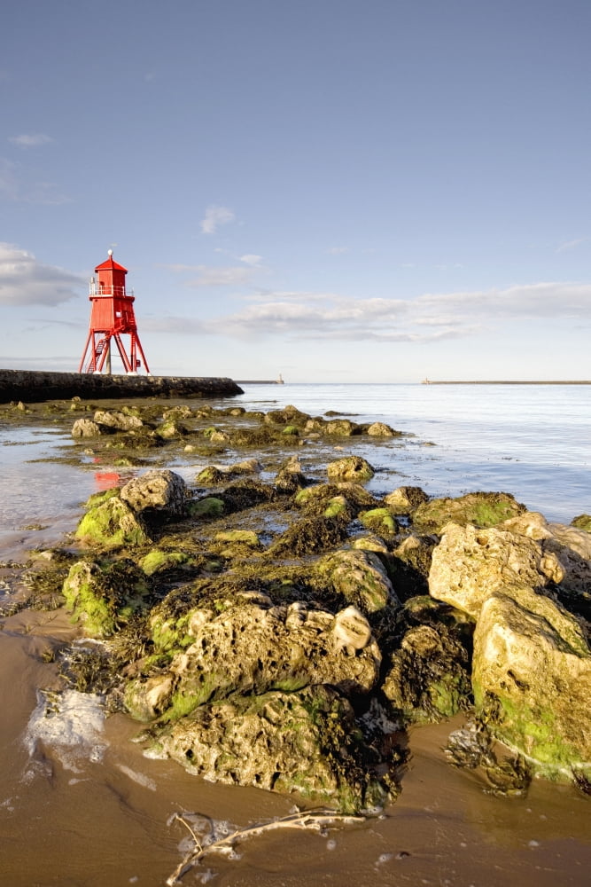 Herd Groyne Lighthouse South Shields Tyne And Wear England Canvas Art - John Short  Design Pics (11 x 17)