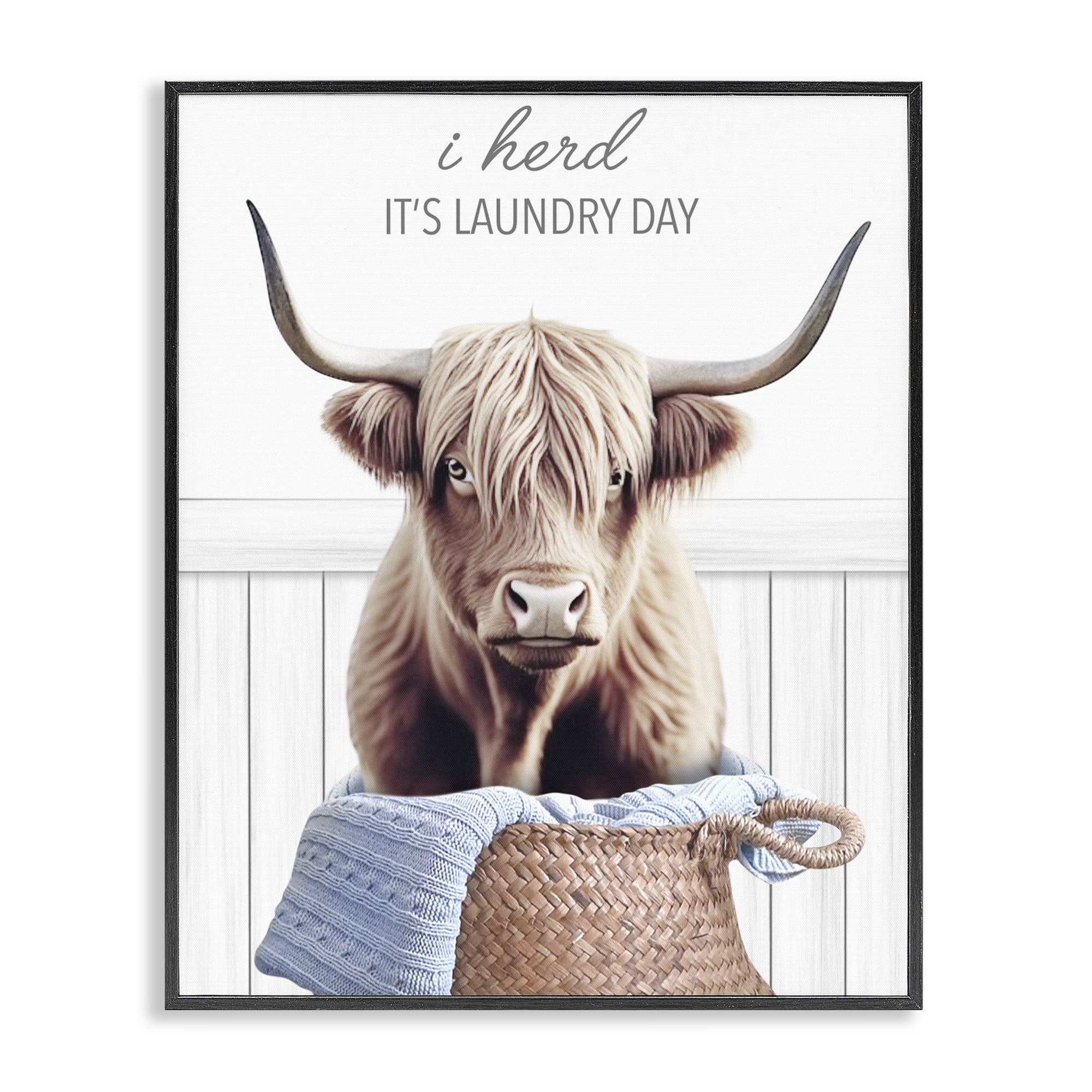 Herd It's Laundry Day Black Framed Giclee Art, design by Marcus Prime