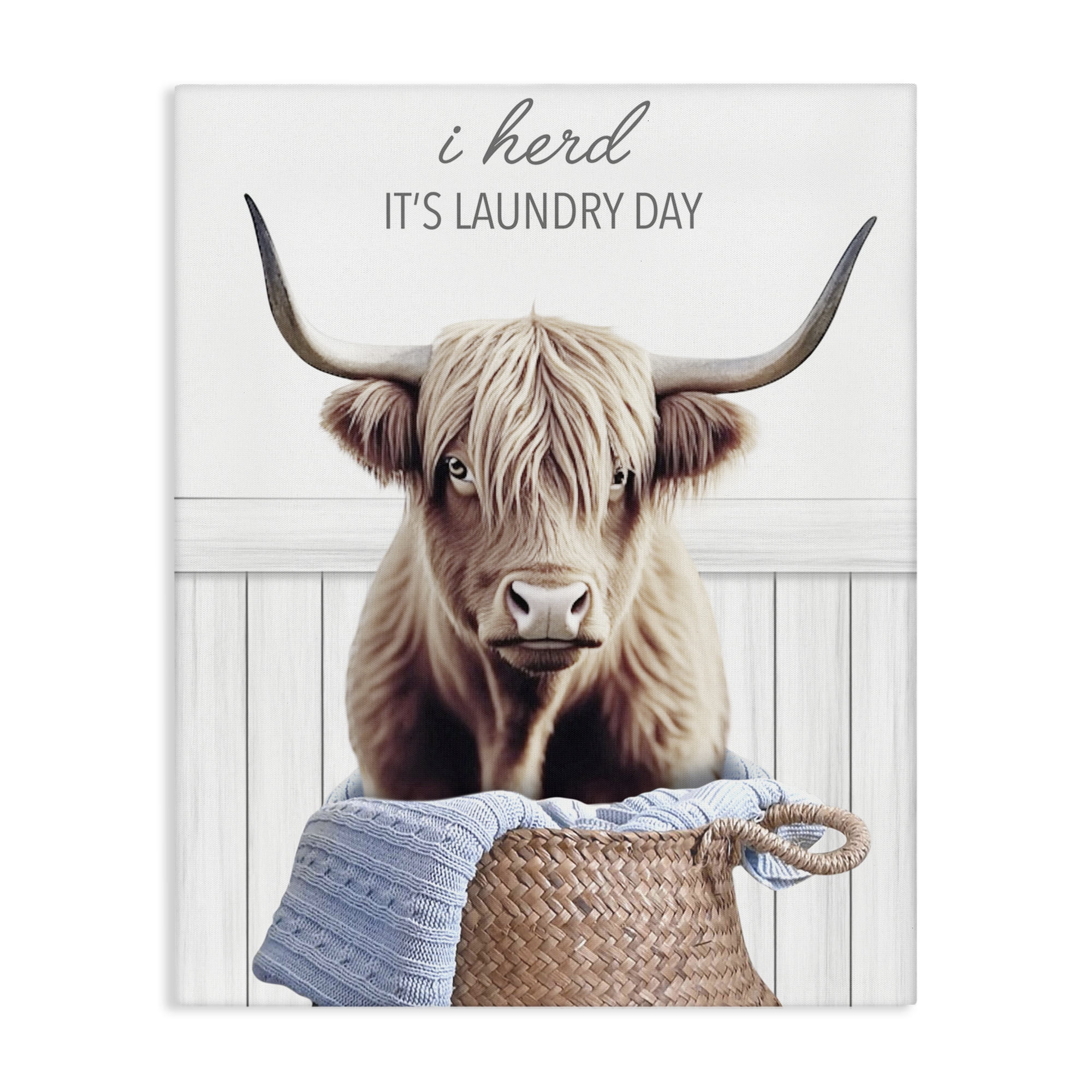 Herd It's Laundry Day Canvas Wall Art, design by Marcus Prime