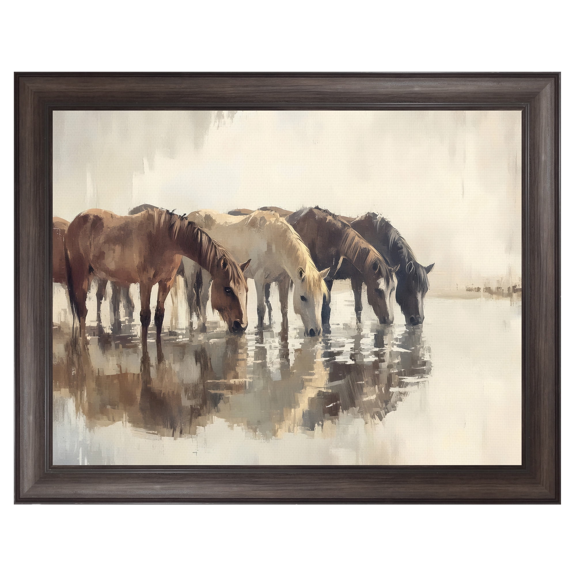 Herd of Horses Framed Canvas