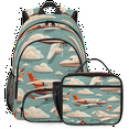 thumbnail image 1 of Herdesigns Aircraft Backpack with Lunch Box Airplane Lightweight Large Travel Work Laptop Backpacks Set Casual Daypacks, 1 of 8