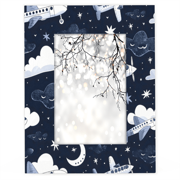Herdesigns Aircraft Flying Airplane 4x6 Picture Frame Wood Photo Frame Table Display or Wall Hanging Decoration for Vertical or Horizontal Display