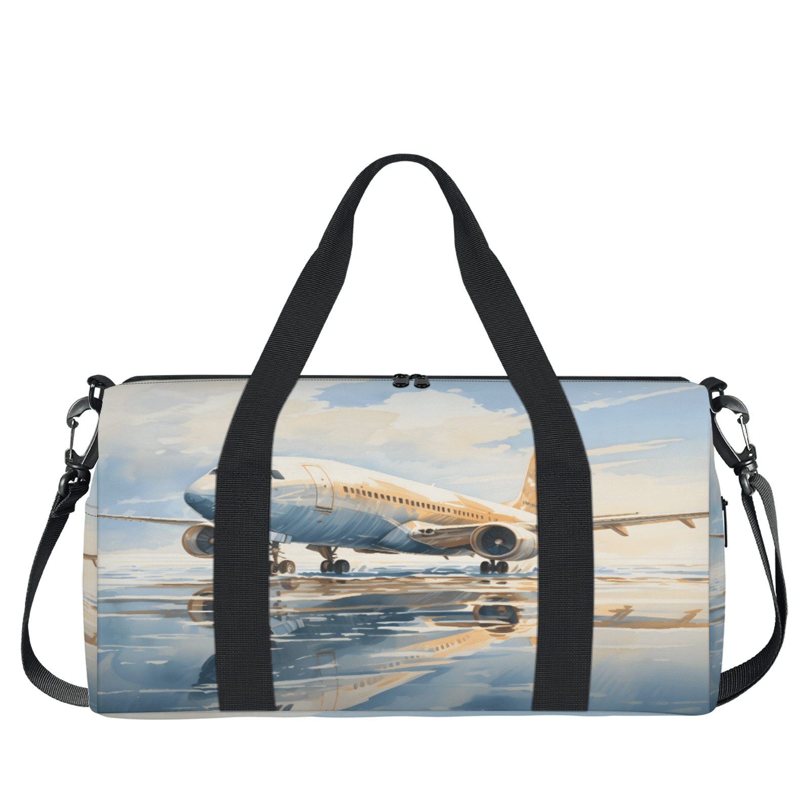 Herdesigns Airplane Airport Travel Duffle Bag Sports Yoga Weekender Overnight Carry on Workout Bags Lightweight Waterproof Gym Tote Bag for Women
