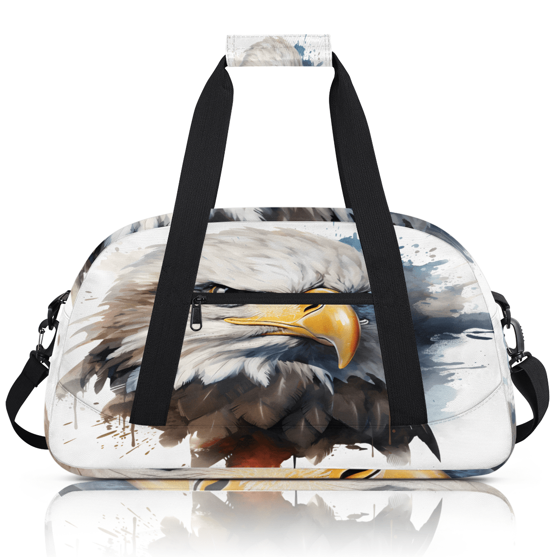 Herdesigns America Eagles Sports Duffle Bag for Women & Men, 4th of July Birds Gym Bag Dance Bag Overnight Bag Carry On Weekender Travel Bag