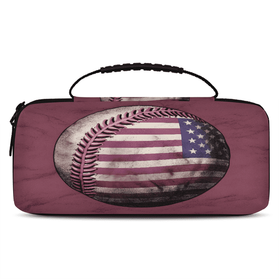 Herdesigns American Baseball Carry Case Compatible with Nintendo Switch 2, with 20 Game Card Slots, Baseball Portable Travel Carrying Case Pouch for Accessories & Games