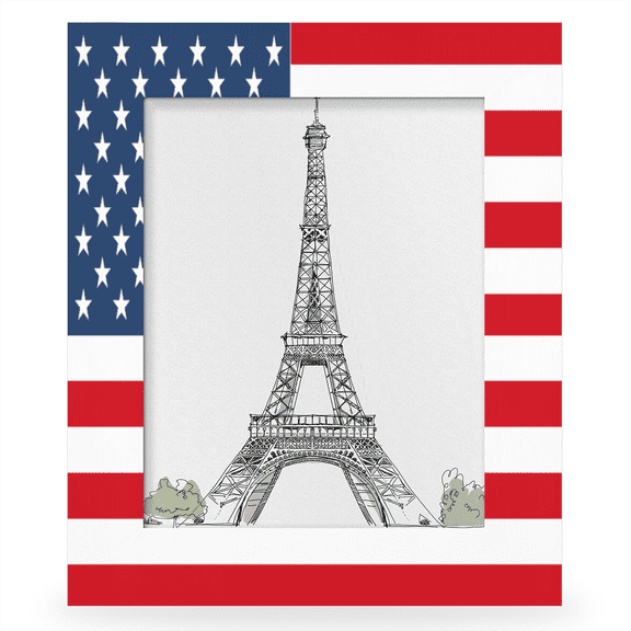 Herdesigns American Flag 8x10 Picture Frame, Wood Photo Frame for Wall & Tabletop, Vertical & Horizontal Display Home Decor