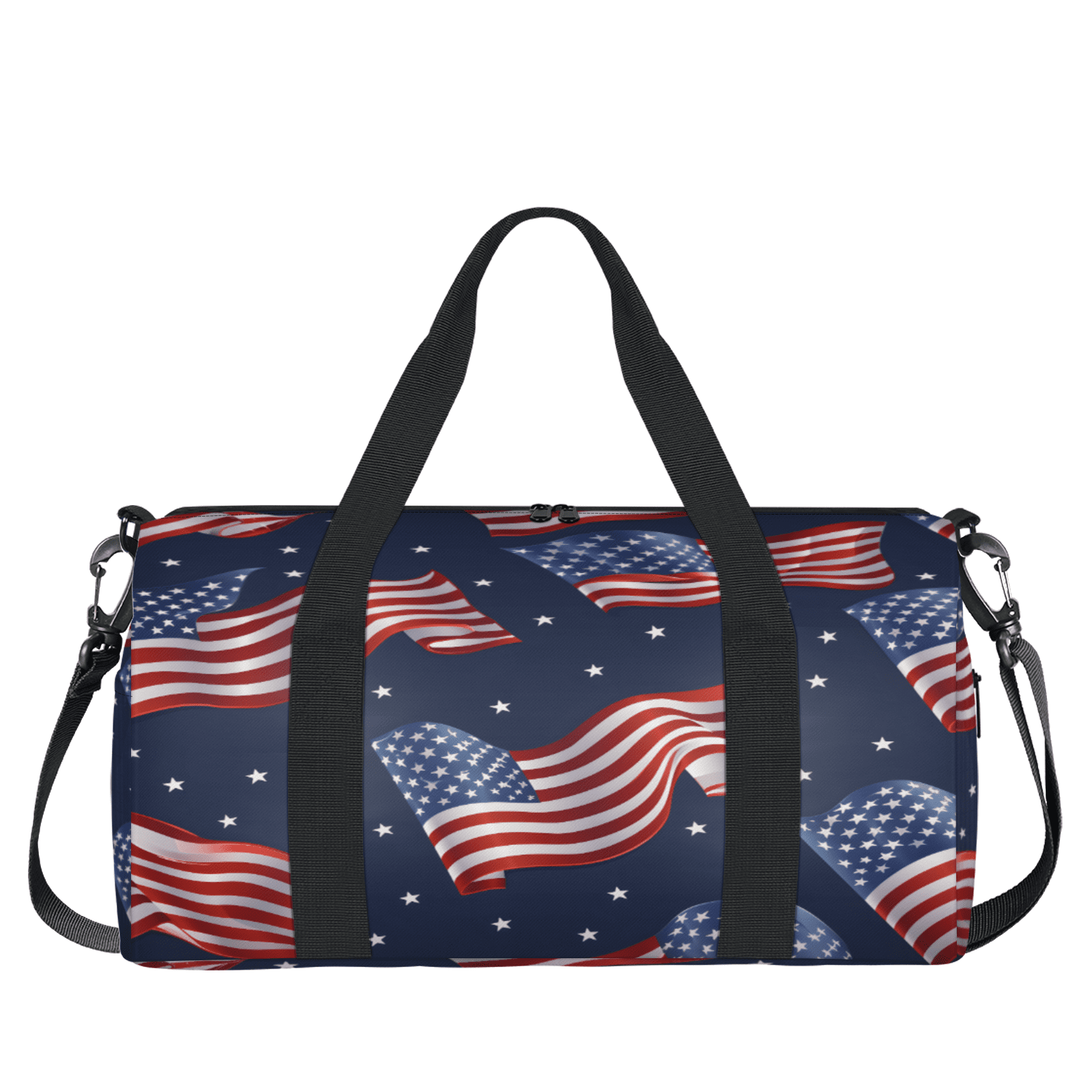 Herdesigns American Flag Gym Bag for Women, Duffle Bag for Travel Sport, 4th of July USA Flag Lightweight Waterproof Carry on Weekender Dance Yoga Workout Bags