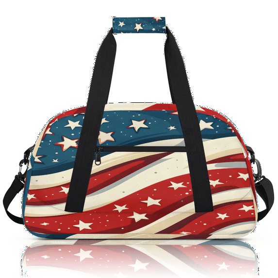 Herdesigns American Flag Stars Sports Duffle Bags Travel Duffle Bag Gym Bag Patriotic 4th of July Weekender Travel Bag Waterproof Overnight Bag Carry On Travel Tote Bag Dance Bags