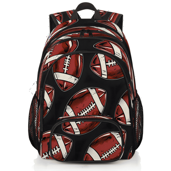 Herdesigns American Football Laptop Backpack for Women Men, 18.3 Inch Travel Work Backpacks, Rugby Waterproof Computer Casual Daypack Nurse Teacher Bags