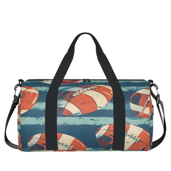 Herdesigns American Football Travel Duffle Bag Sports Yoga Weekender Overnight Carry on Workout Bags Lightweight Waterproof Gym Tote Bag for Women
