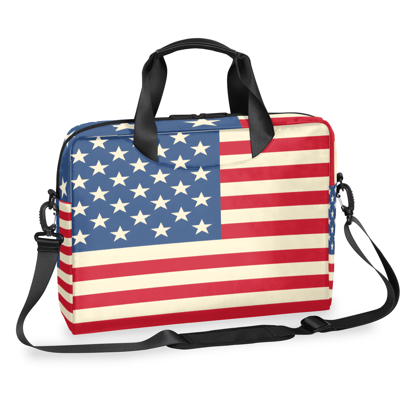 Herdesigns American USA Flag Laptop Bag for Women Men, Computer Case Briefcase Messenger Bags, 15-15.6 inch Laptop Sleeve Shoulder Bag