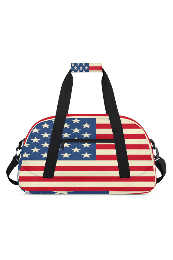American USA Flag Travel Sports Duffel Bag for Women Men, Lightweight Overnight Weekender Bag for Camping Hiking, 4th of July