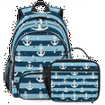 thumbnail image 1 of Herdesigns Anchor Backpack with Lunch Box Beach Theme Lightweight Large Travel Work Laptop Backpacks Set Casual Daypacks, 1 of 8