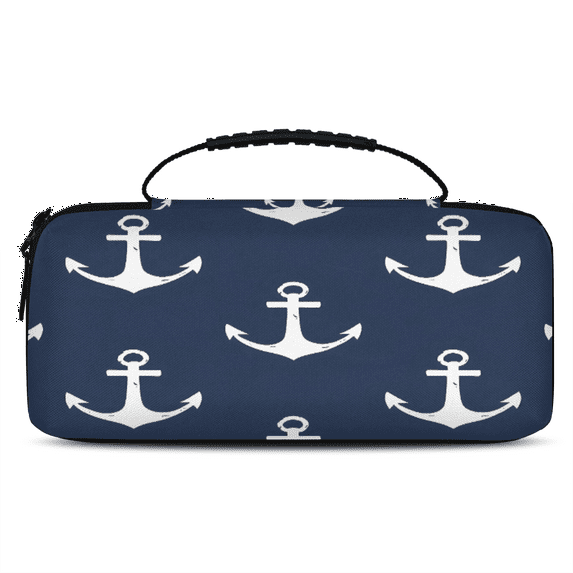 Herdesigns Anchor Pattern Carry Case Compatible for Nintendo Switch OLED Model 2021/Switch 2017, Protective Travel Switch Carrying Case with 20 Game Card Slots for Switch Console & Accessories