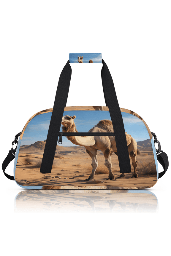 Animals Camel Sports Duffle Bag for Women & Men, Wildlife Animal Gym Bag Dance Bag Overnight Bag Carry On Weekender Travel Bag