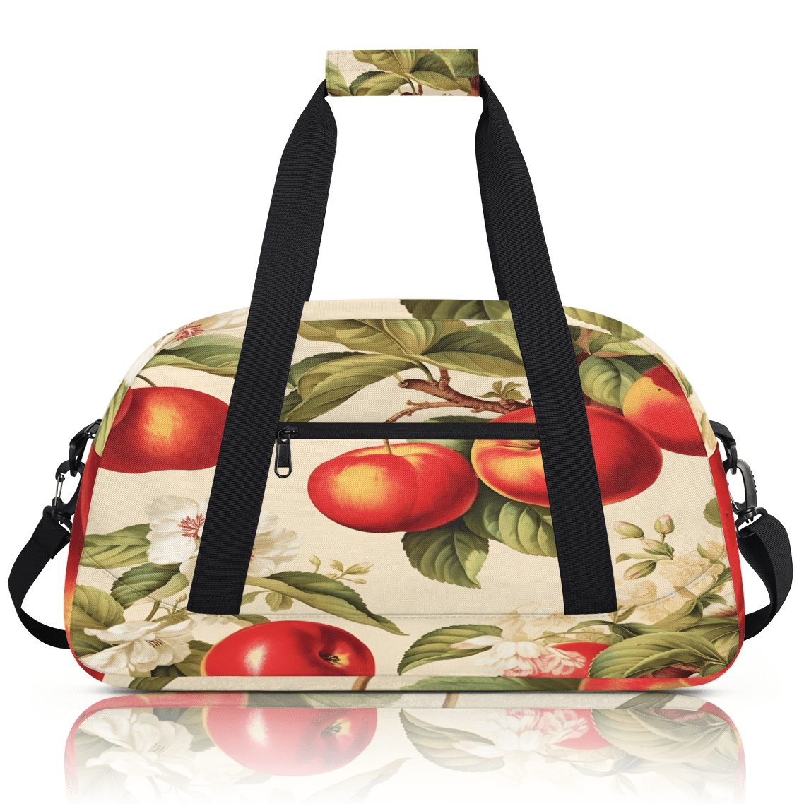 Herdesigns Apples Pattern Sports Duffle Bag for Women & Men, Fruits Gym Bag Dance Bag Overnight Bag Carry On Weekender Travel Bag