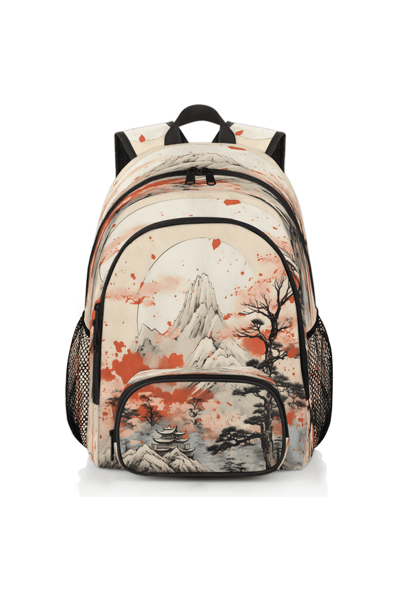 Asian Japanese Chinese Laptop Backpack for Women Men, 18.3 Inch Large Computer Backpacks Fashion Teacher Nurse Bag Casual Daypack for Work Travel