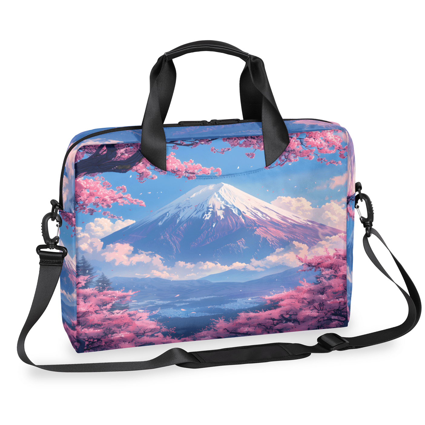 Herdesigns Asian Japanese Laptop Bag for Women Men, Computer Case Briefcase Messenger Bags, 15-15.6 inch Laptop Sleeve Shoulder Bag