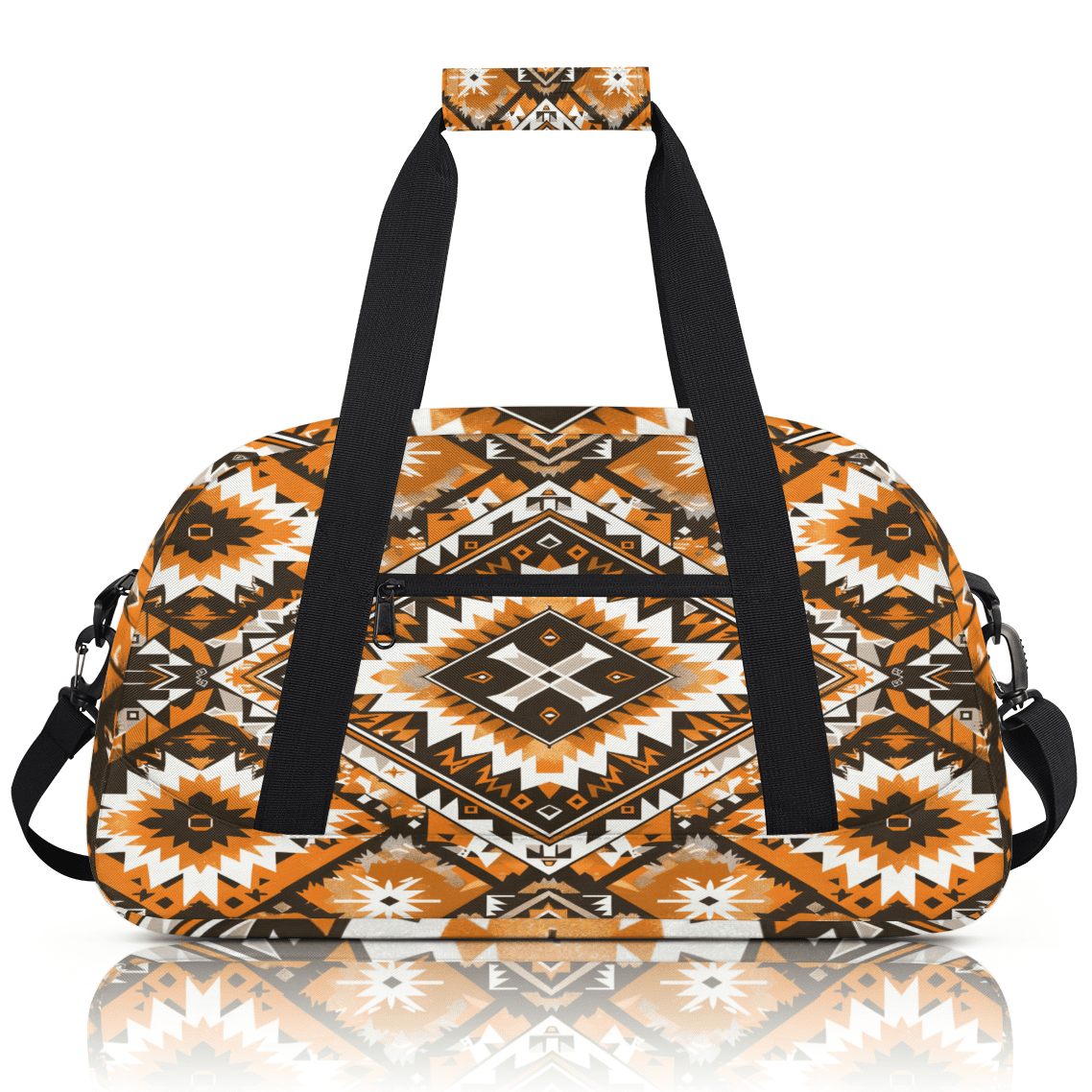 Herdesigns Aztec Geometric Sports Duffle Bag for Women & Men, Gym Bag Dance Bag Overnight Bag Carry On Weekender Travel Bag